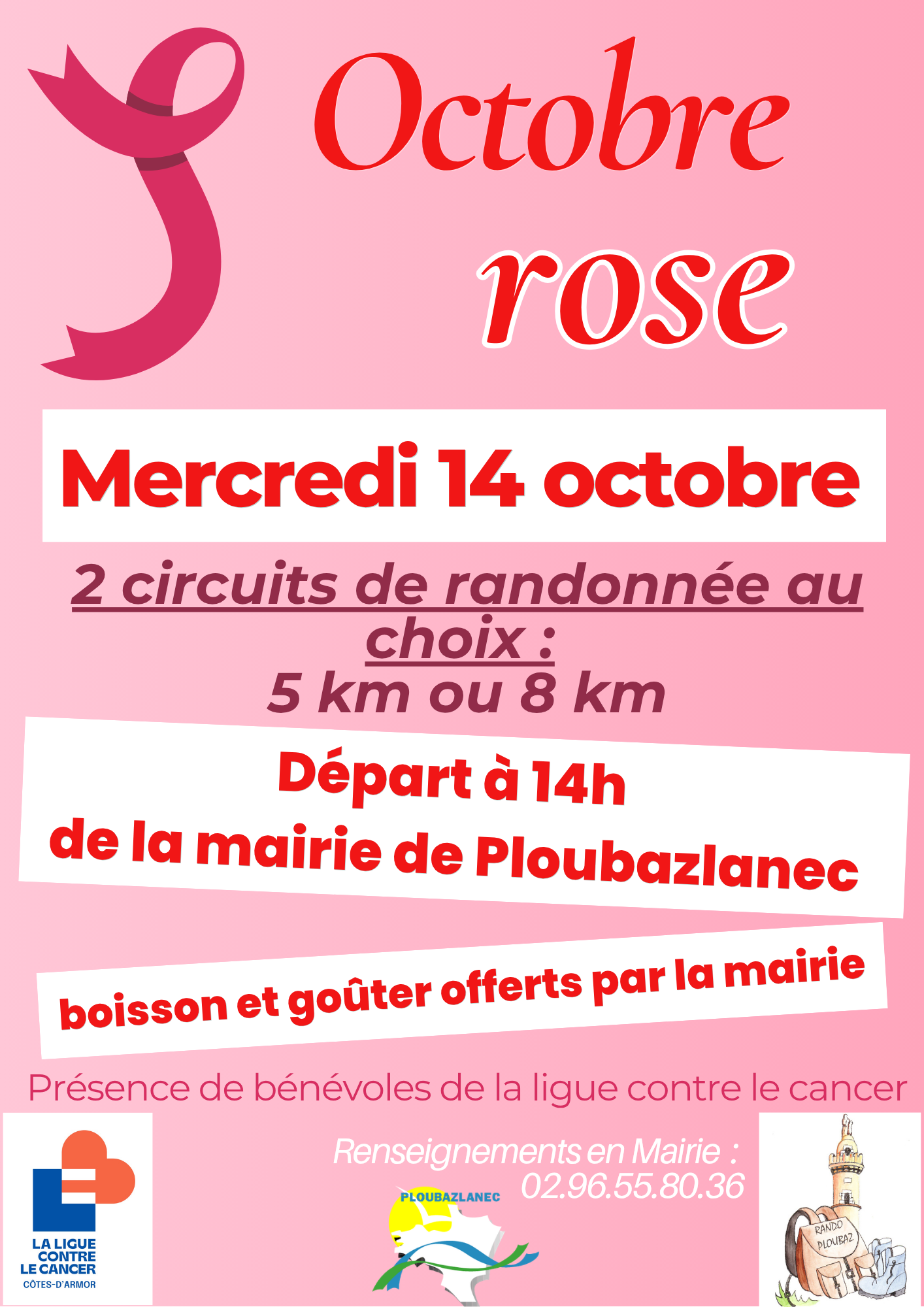 Mercredi 14 octobre : Randos Octobre Rose à Ploubazlanec
