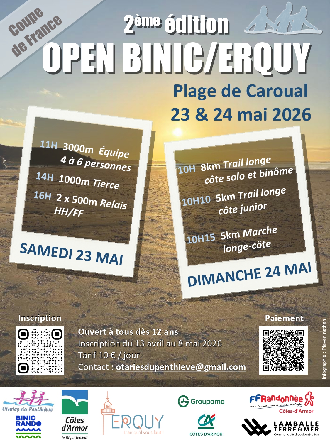 Affiche Open Longe côte Erquy 2026