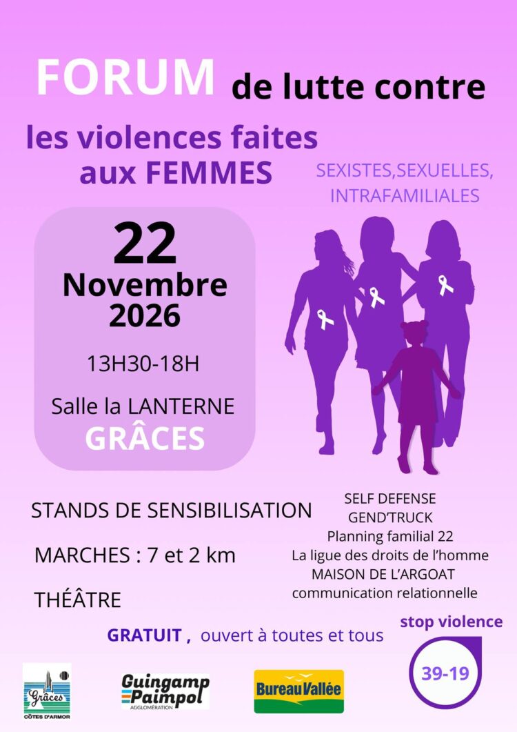 Dimanche 22 novembre : Marche contre les violences faites aux femmes à Grâces